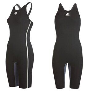 A3 Performance Women's VICI Open Back Technical Racing Suit Swimsuit Black